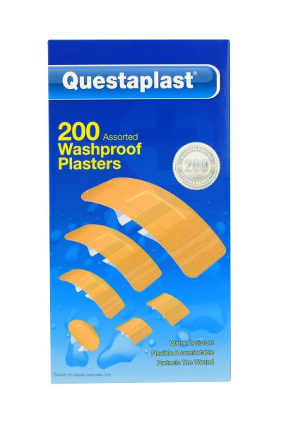 Questaplast Washproof Plasters - Assorted Plasters - Pack of 200