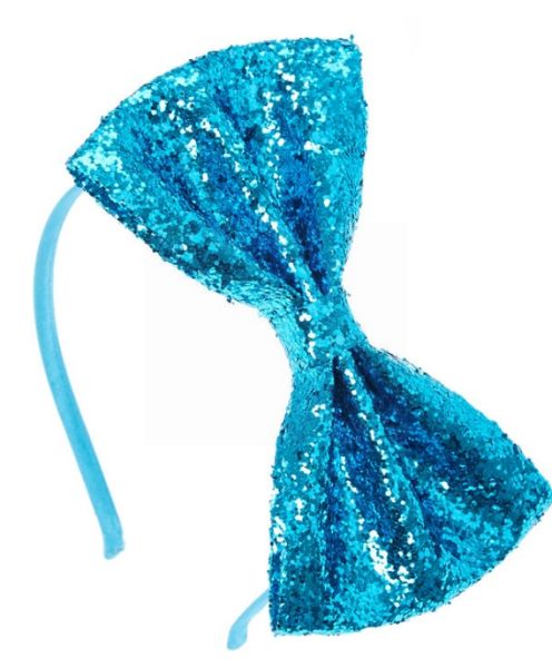CLAIRE'S BLUE SEQUIN BOW HEADBAND