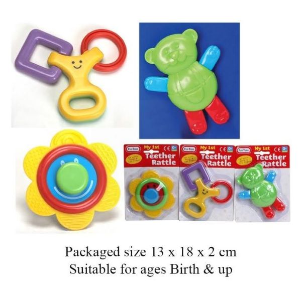 Fun Time - My First Teether Rattle - Assorted Shapes 