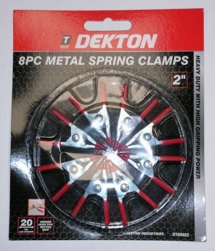 Dekton Heavy Duty Metal Spring Clamps - 2" - Pack of 8