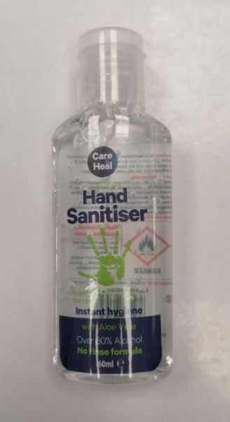 Care & Heal Hand Sanitiser with Aloe Vera - Clear - 60ml