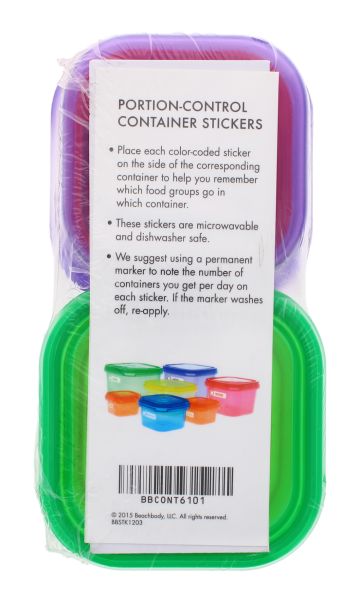 SQUARE FOOD CONTAINER WITH STICKERS 7PC BPA FREE