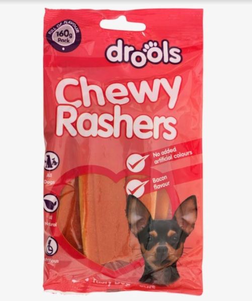 Drools Chewy Rashers - Bacon Flavour