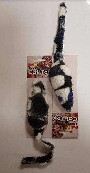 Pet Touch Furry Toy Mouse - Assorted Colours - Colours May Vary