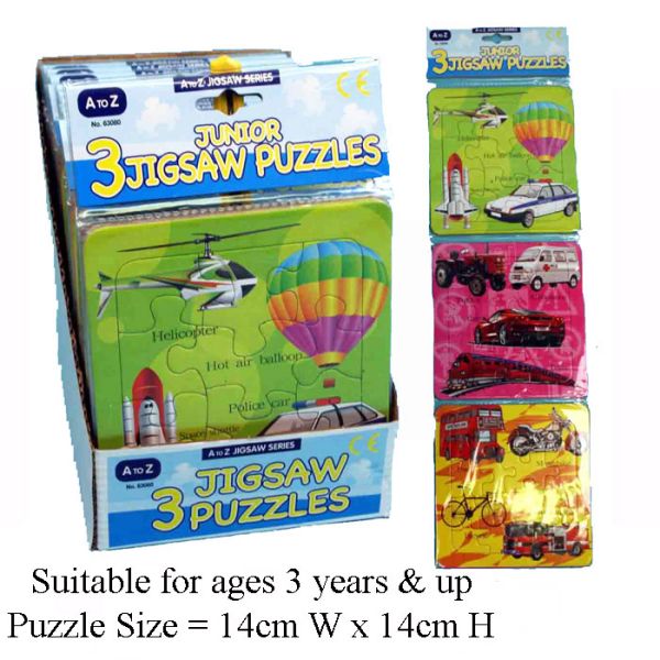 Junior Educational Toy Jigsaw Puzzles - Set Of 3