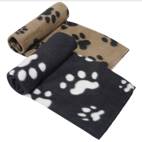 Soft And Cosy Pet Blanket - Black And Beige - 73Cm X 70Cm