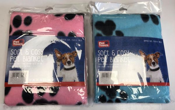 Soft Pet Blanket - 70 x 73cm - Assorted Colours