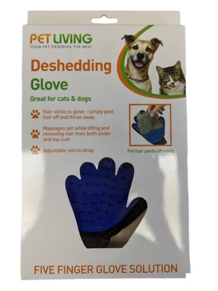 Pet Living Deshedding Glove for Cats & Dogs