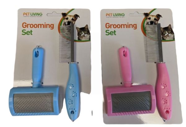 Pet Living Grooming Set for Cats & Dogs - Assorted Colours