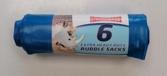Strong Bags Heavy Duty Recyclable Rubble Sacks - 51 x 76cm - Roll of 6