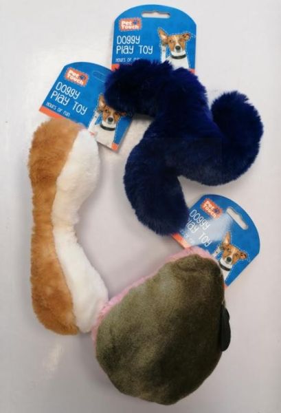 Pet Touch Squeaky Plush Doggy Play Toy - 26cm x 20cm - Assorted Designs
