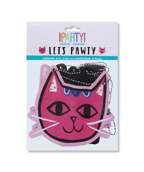 LET'S PAWTY CAT PARTY BANNER 6FT