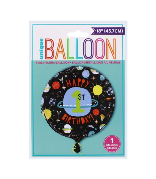 18IN FOIL HELIUM SPACE 1ST BIRTHDAY BALLOON