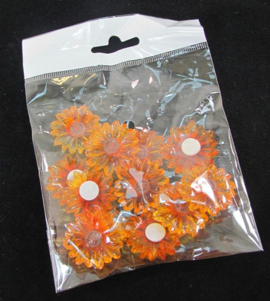 SMALL PLASTIC DECORATIVE FLOWERS 12PC