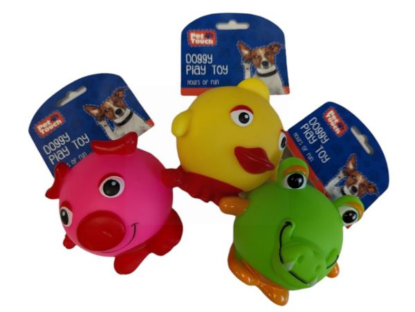 Pet Touch Squeaky Cartoon Animal Doggy Play Toy - Assorted Animals - 10 x 12cm