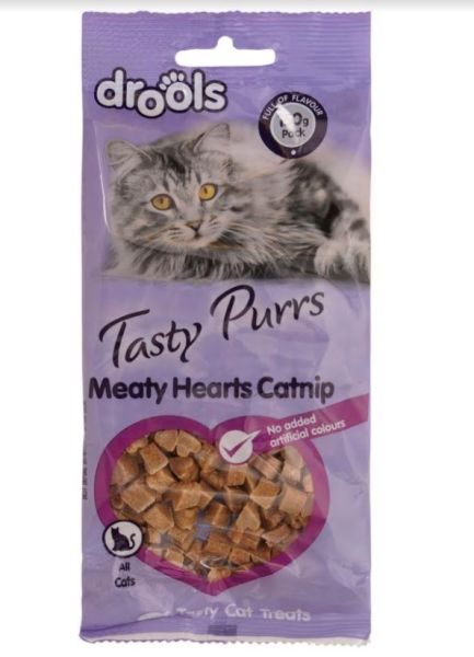 Drools Meaty Catnip Tasty Cat Treats - Heart - For All Cats - 150gram