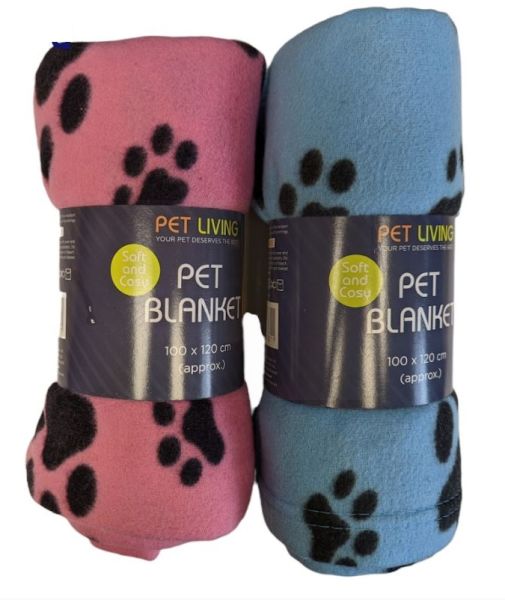 Pet Living Soft & Cosy Pet Blanket - Assorted Colours - 100 x 120cm