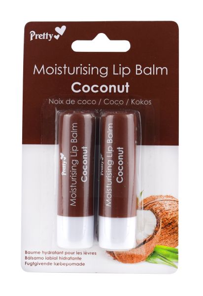 Pretty Moisturising Lip Balm - Coconut - 4.3g - Pack of 2