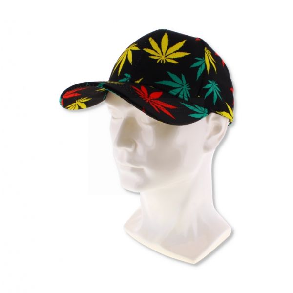 BLACK RASTA BASEBALL LEAF CAP