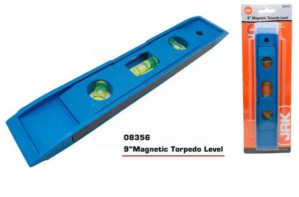 JAK Magnetic Torpedo Level - Length 9" - Colours May Vary