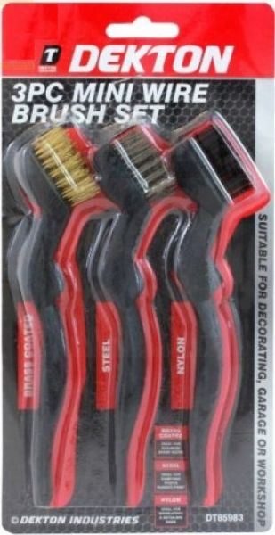 Dekton Heavy Duty Mini Brush Set - Assorted Brush - Pack of 3