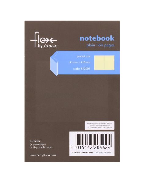 FILOFAX POCKET SIZE NOTEBOOK 64 PAGES 81MM X 120MM