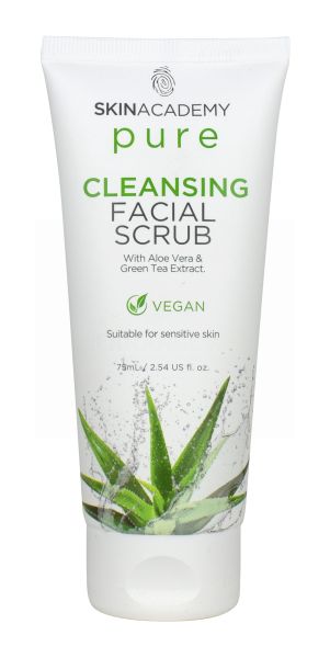 Skin Academy Pure Cleansing Facial Scrub with Aloe Vera & Green Tea Extract - 75ml