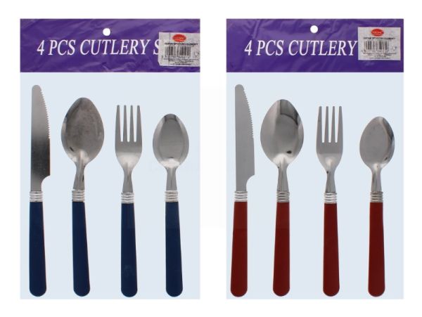 PLASTIC CUTLERY SET 4PC ASSORTED