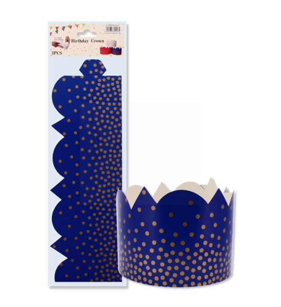 BIRTHDAY CROWN FOR ADULT & CHILDREN BLUE 3 PIECES