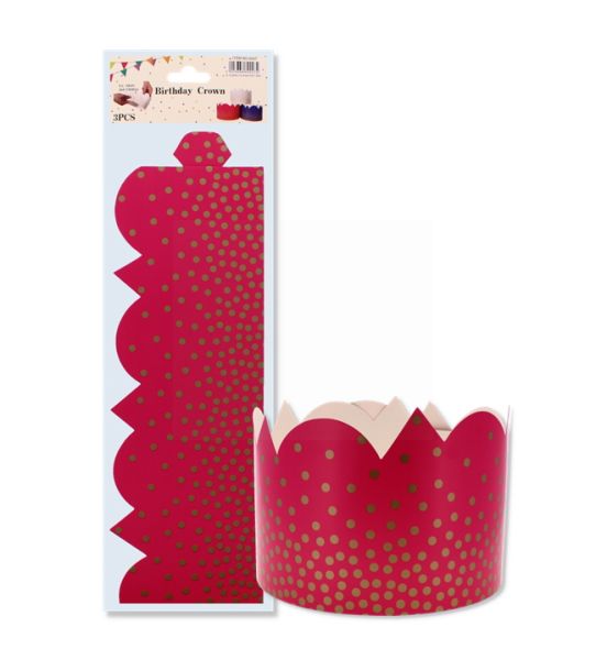 BIRTHDAY CROWN FOR ADULT & CHILDREN PINK 3 PIECES