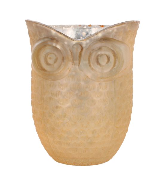 OWL DESIGN GLASS JAR 12CM