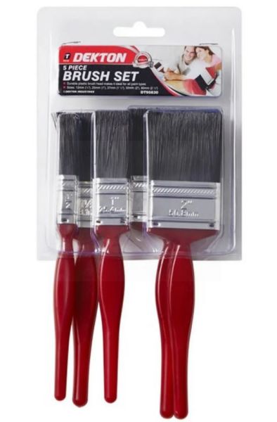 Dekton Paint Brush Set - Assorted Brushes - Pack of 5