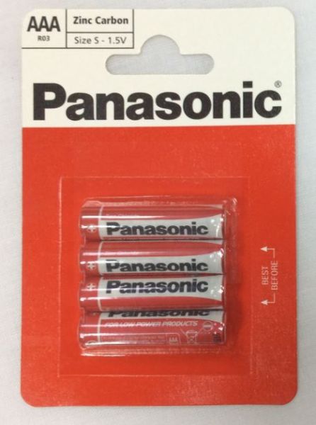 Panasonic Aaa/R03 Batteries - Pack Of 4