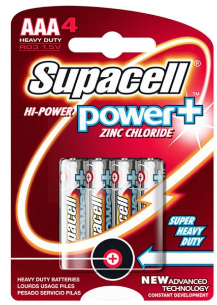 Supacell Hi Power Plus R03 1.5V Aaa Heavy Duty Battery - Pack Of 4