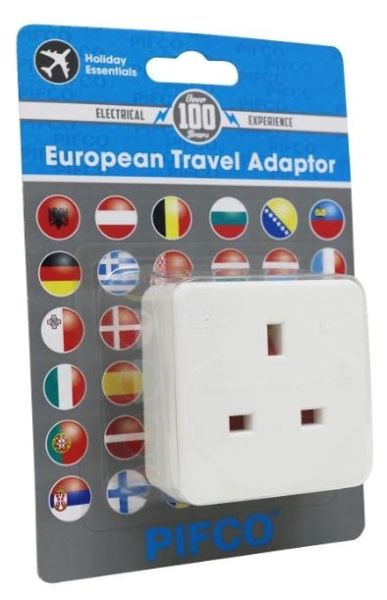 European Continental Travel Adaptor Uk To Europe - Carded