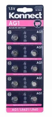Konnect AG1 Alkaline Button Battery - 1.5V - Pack of 10