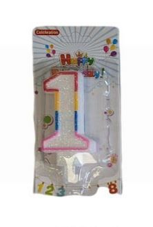 Celebrations Birthday Candle - Age One - 9cm