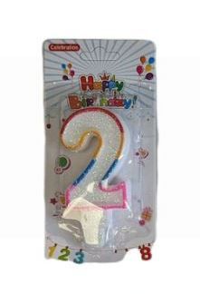 Celebrations Birthday Candle - Age Two - 9cm