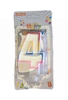 Celebrations Birthday Candle - Age Four - 9cm