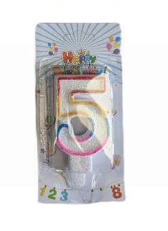 Celebrations Birthday Candle - Age Five - 9cm