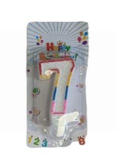 Celebrations Birthday Candle - Age Seven - 9cm