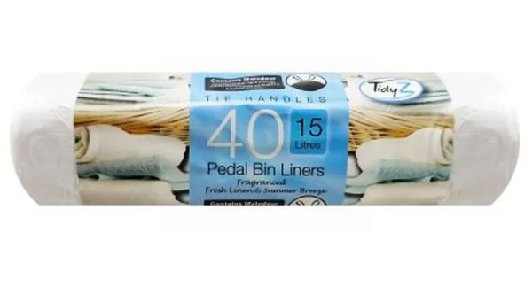 TIDYZ PEDAL BIN LINERS - SCENTED - 15L - PACK OF 40