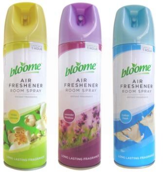 Bloome Air Freshener Room Spray - 3 Assorted Fragrances White Jasmine/Cotton Fresh/Lavender Meadow - 500ml