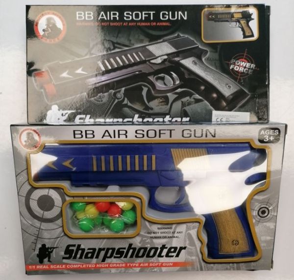 Sharpshooter BB Air Soft Gun Toy with Round Bullets - Blue