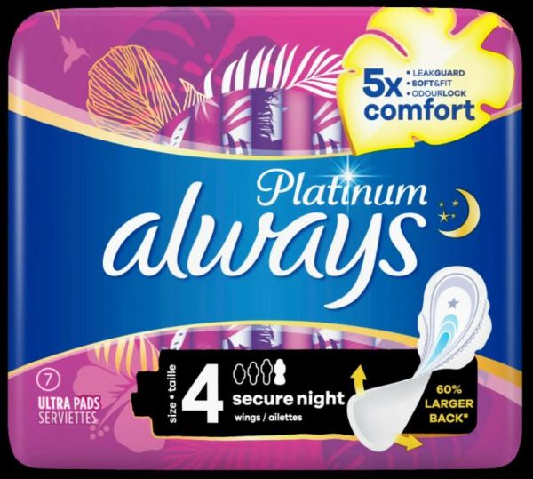Always Platinum Ultra Night with Wings - Pack of 7