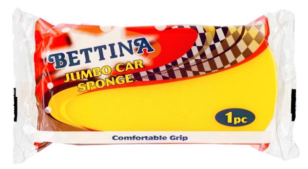 Bettina Jumbo Car Sponge - Yellow - 22 x 11 x 6cm