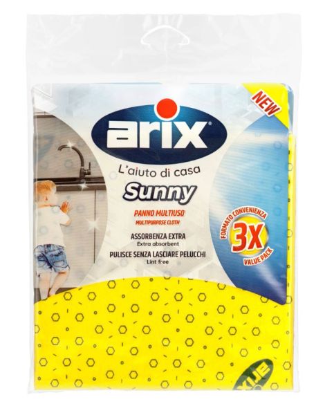 Arix Sunny Multi-Purpose Cloth - Yellow - Pack of 3