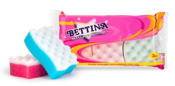 Bettina Massage Sponges - Assorted Colours - Pack of 3