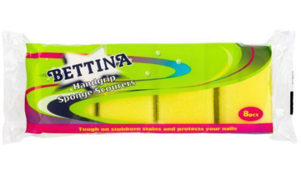 Bettina Handgrip Shaped Sponge Scourers - Pack of 8