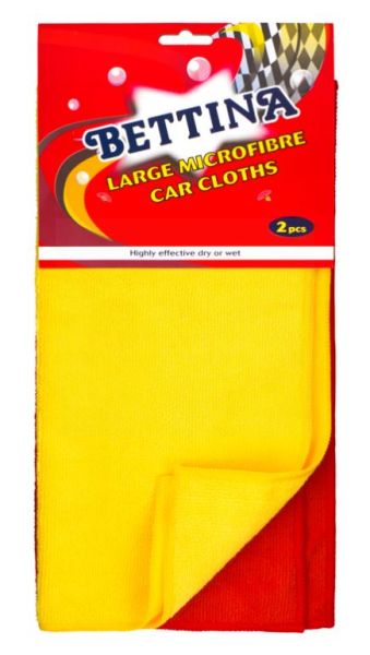 Bettina Highly Effective Microfibre Car Cloths - Large - Pack of 2